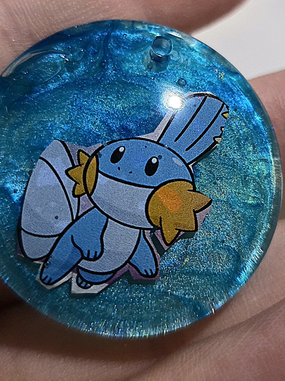 Mudkip Uv Resin Keychain Charm Handmade